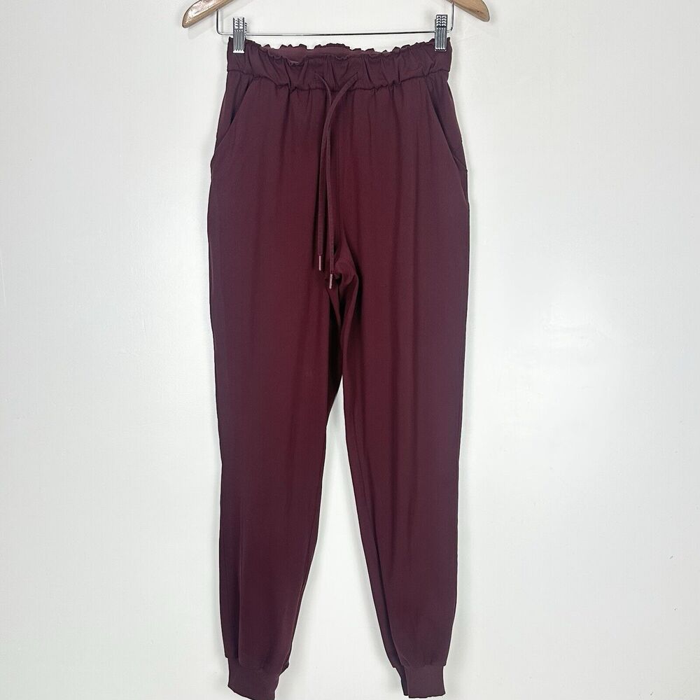 Lululemon Sz 4 Stretch Luxtreme High-Rise Full Length Pant 28" Red Merlot W5DQDS